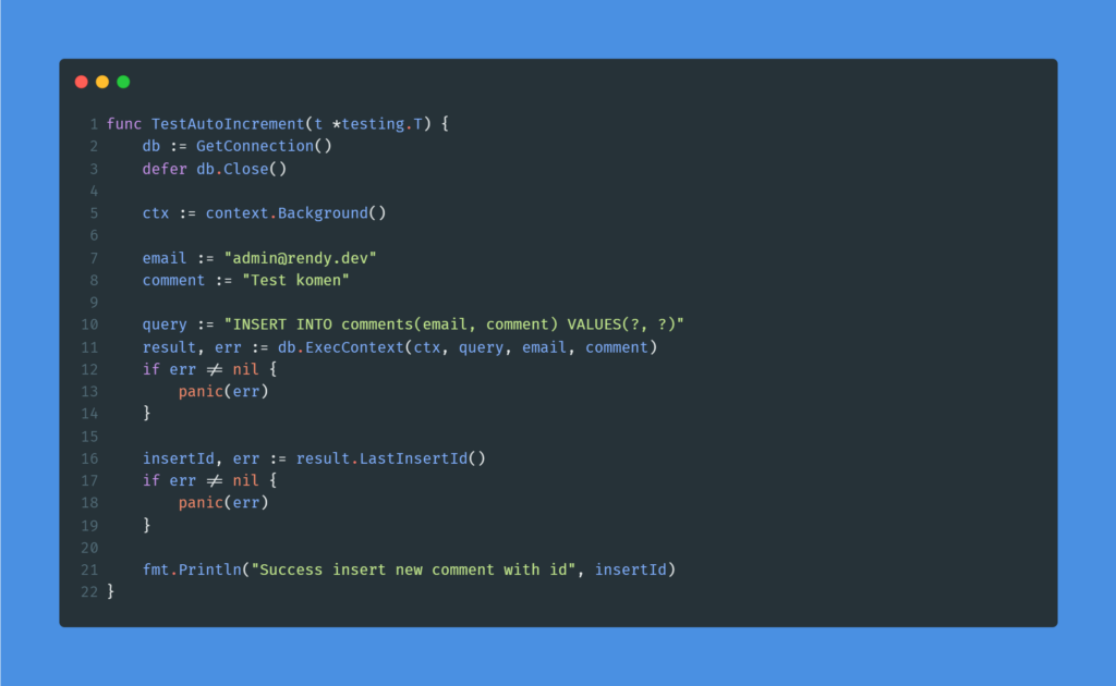 Kode program : Insert auto increment