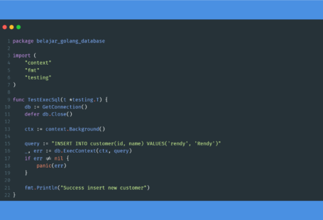 Kode program : Eksekusi Perintah SQL