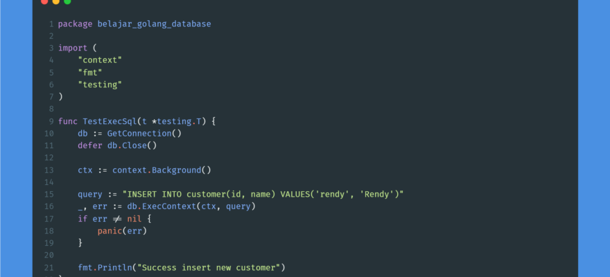 Kode program : Eksekusi Perintah SQL