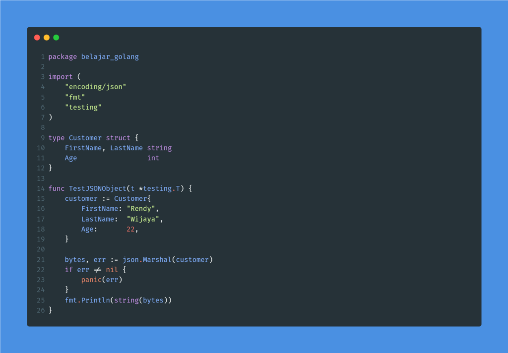 Kode program : JSON Object