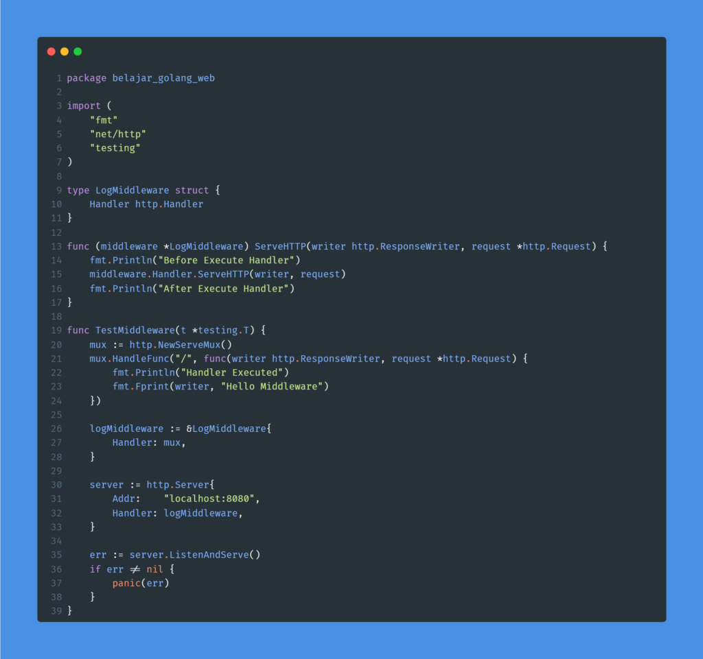 Kode program : Middleware