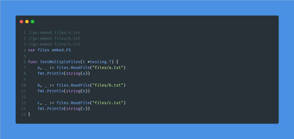 Kode program : Embed multiple files