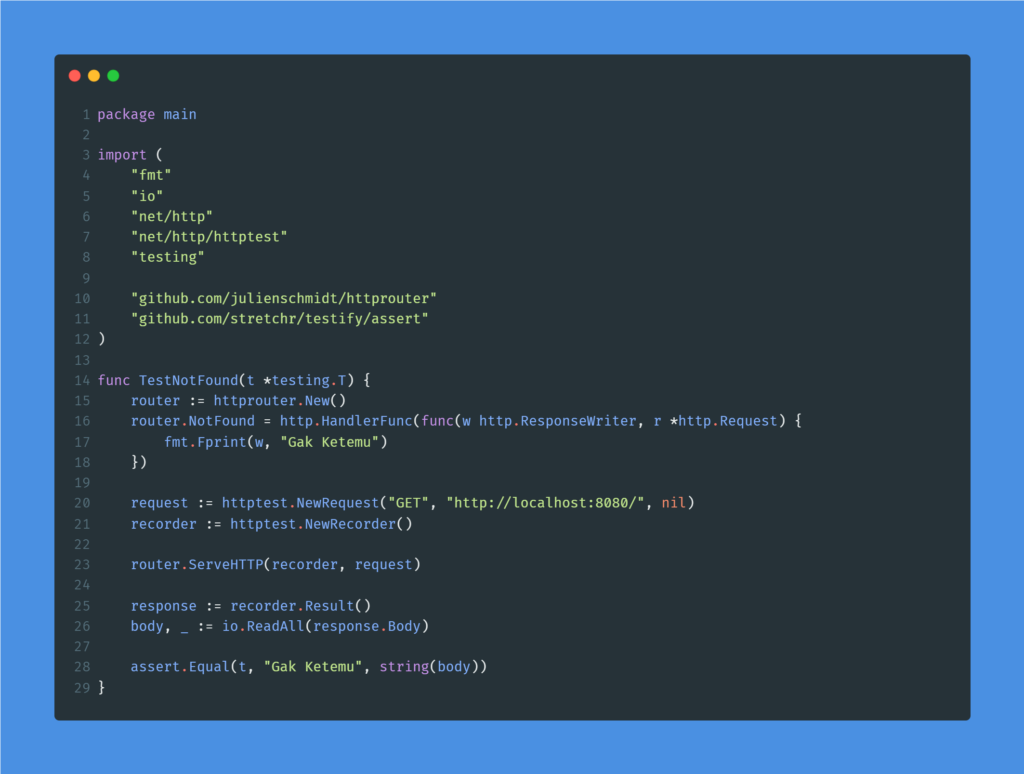 Kode program : Not found handler pada HttpRouter