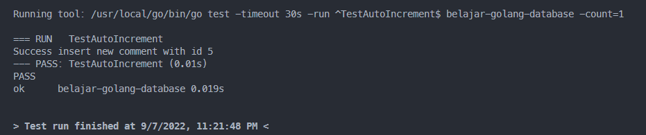 Output kode program auto increment