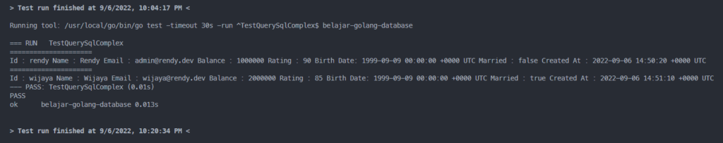 Output Query SQL Complex