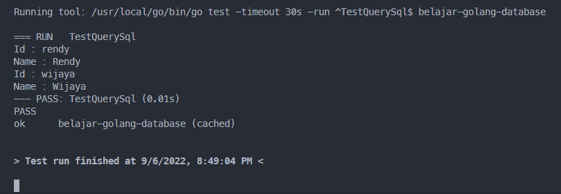 Output Query SQL