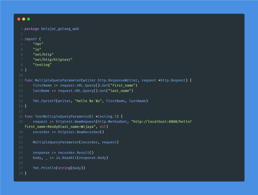 Kode program : Multiple query parameter
