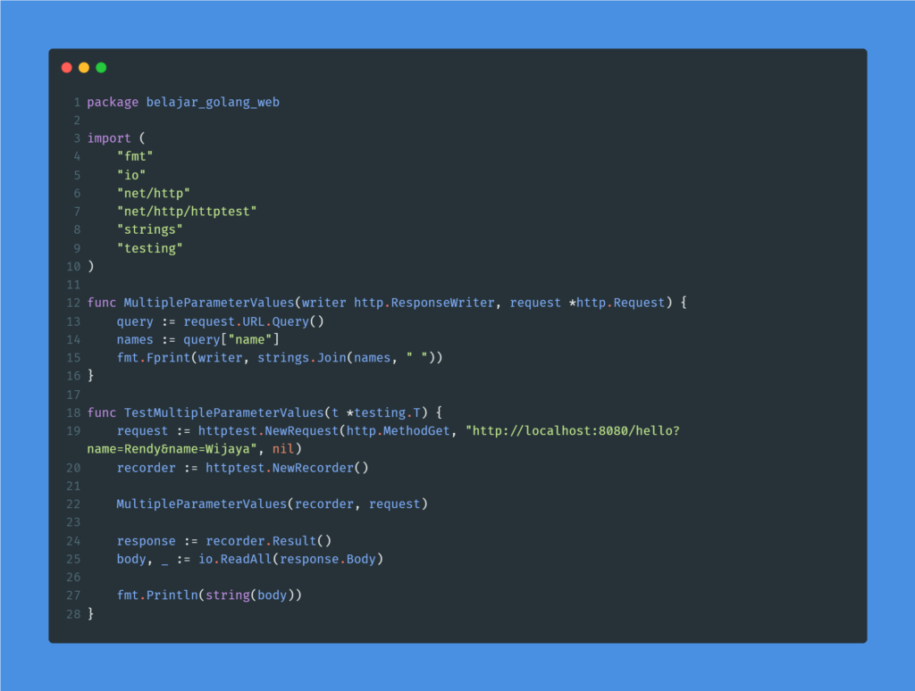 Kode program : Multiple value query parameter