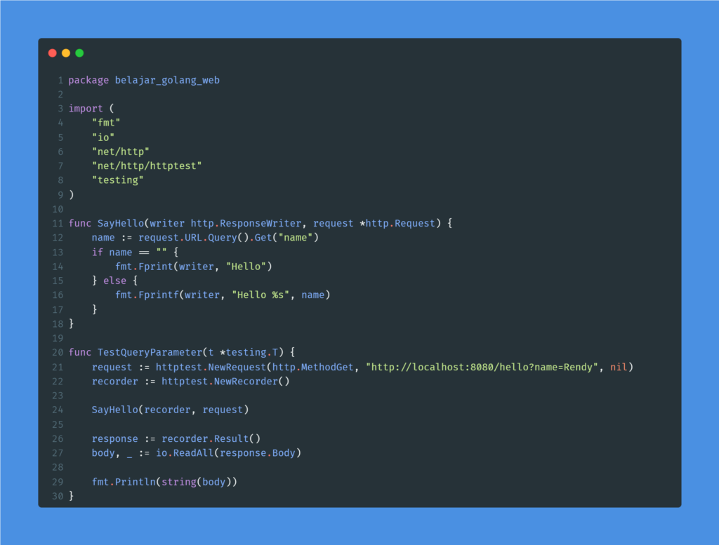 Kode program : Query parameter