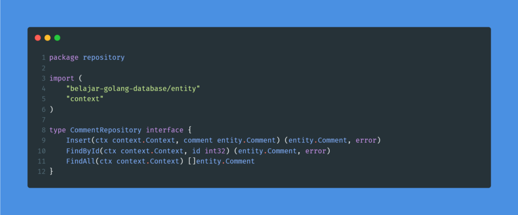 Kode program : Comment repository