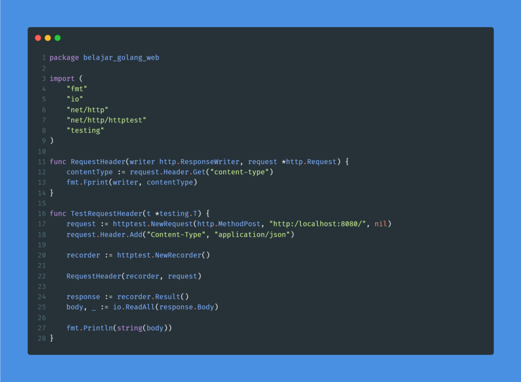 Kode Program : Request Header