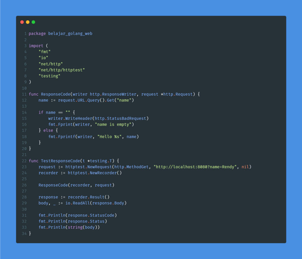 KOde program : Response code