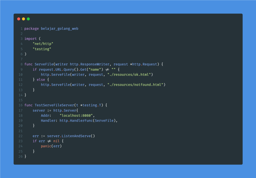 Kode program : ServeFile