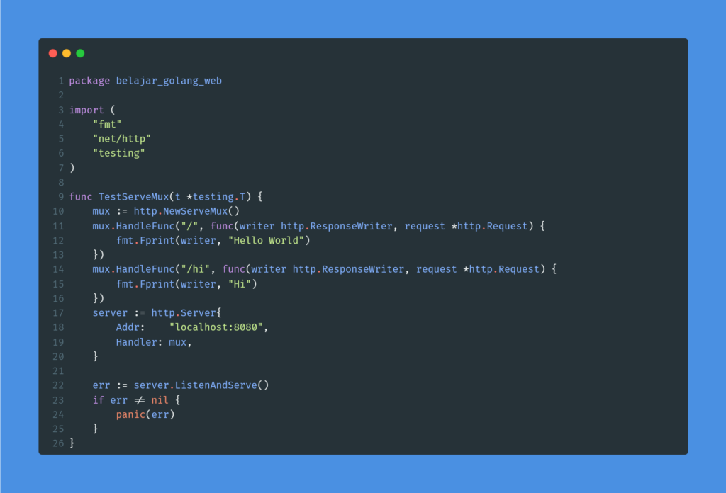 Kode program : Serve mux