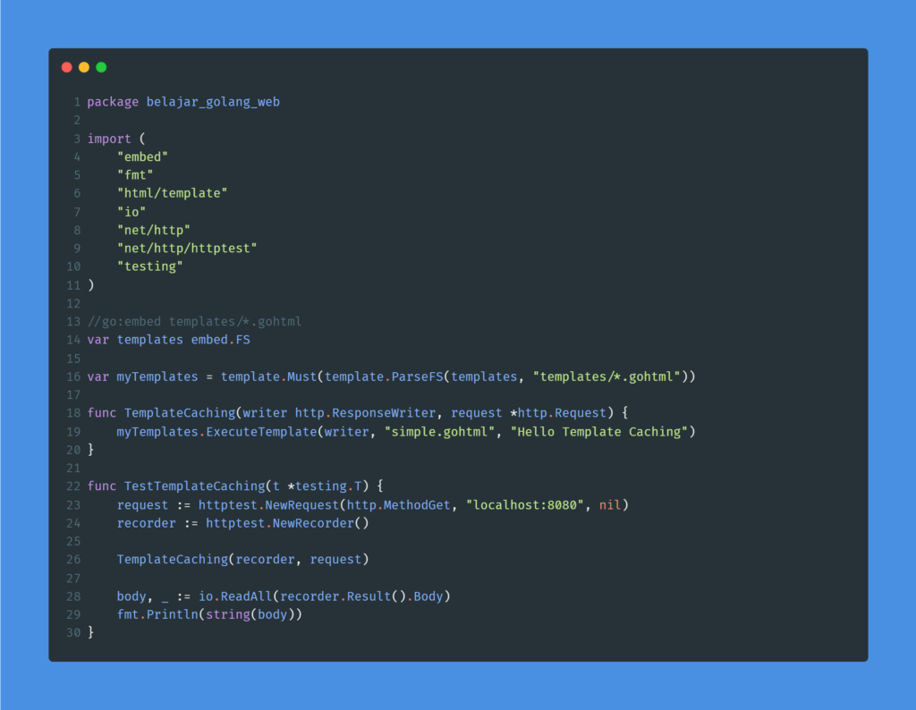 Kode program : Template caching