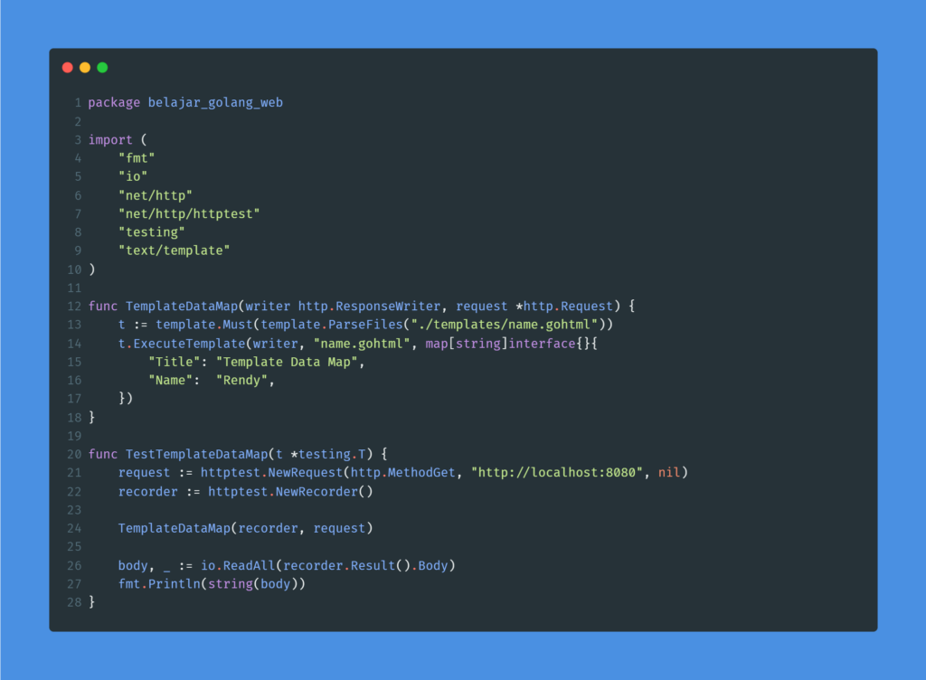Kode program : Template data map