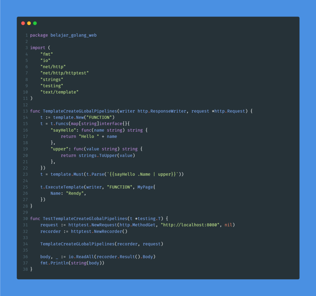 Kode program : Template create global pipelines