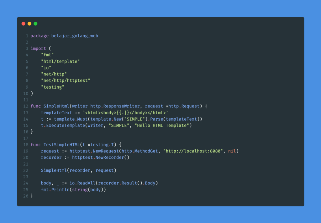 Kode program : Membuat template text