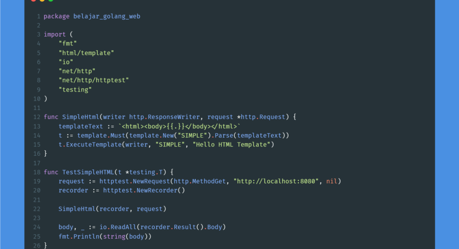 Kode program : Membuat template text