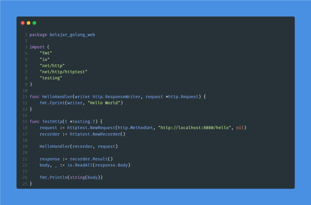 Kode program : HTTP Test