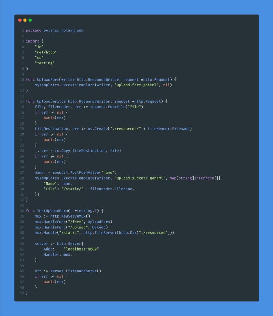Kode program : Upload file