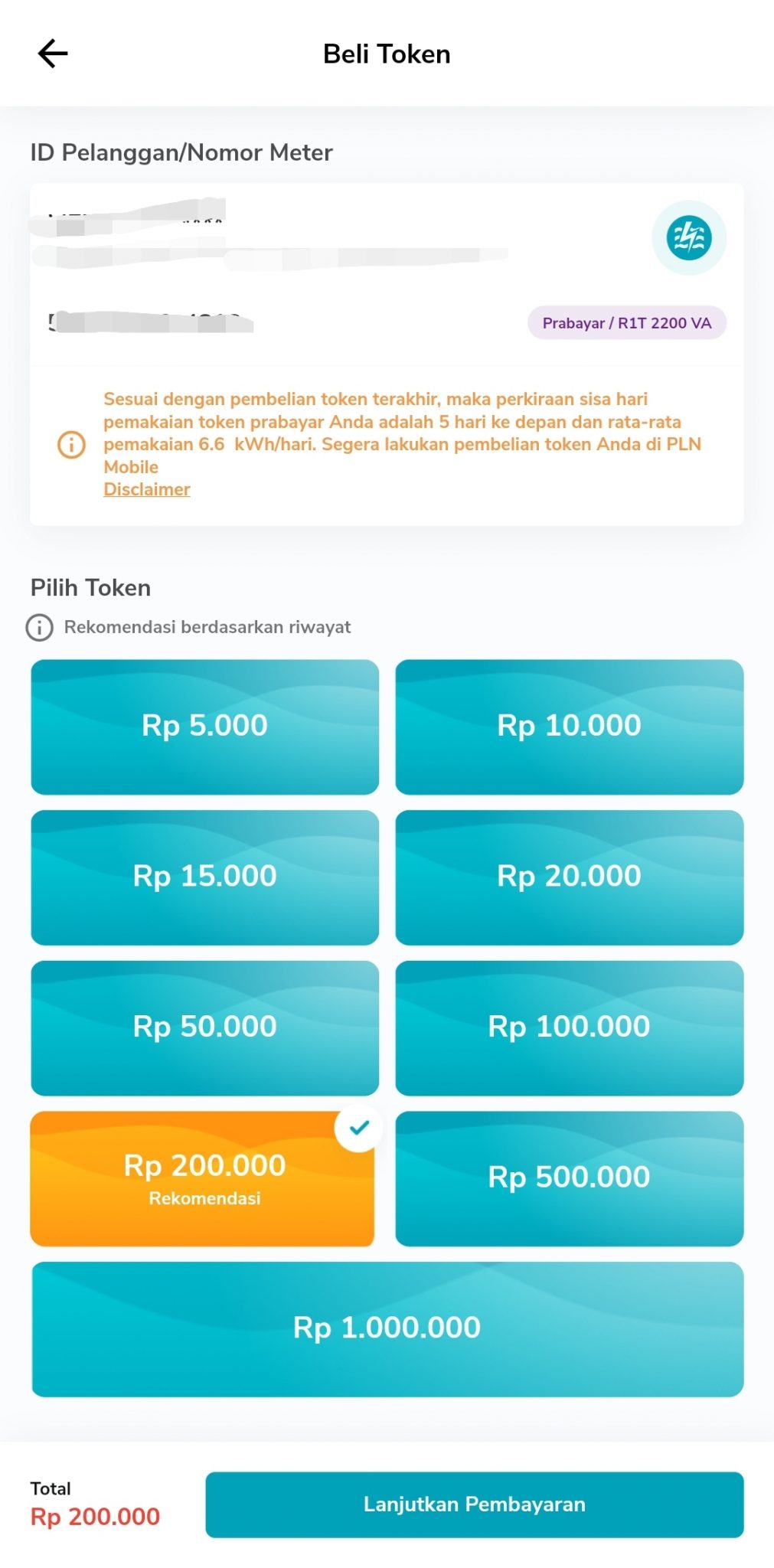 TOKEN 3000 KWH BERAPA RUPIAH visual data 5
