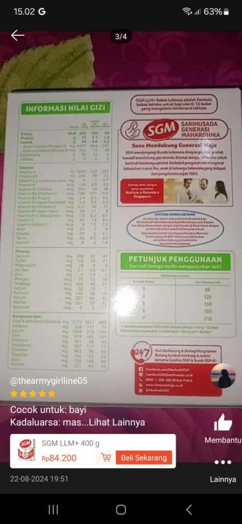 Perbandingan Susu Bebas Laktosa : Lactogen Lactose Free vs SGM LLM ...