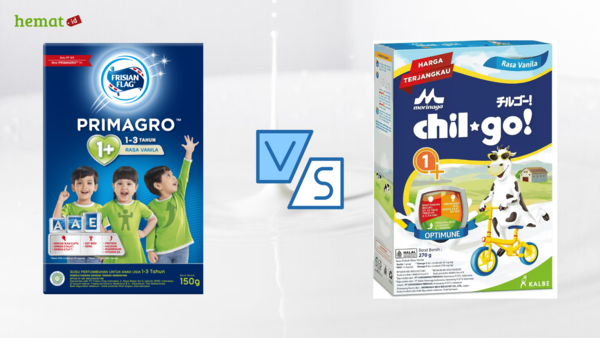 Perbandingan Susu Frisian Flag Primagro vs Morinaga Chil*Go!