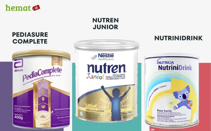 Perbandingan Susu Penambah Berat Badan : Pediasure, Nutren Junior dan Nutrinidrink