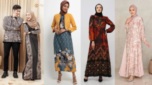 model gamis batik pesta