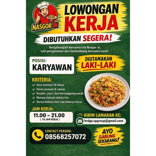 DIBUTUHKAN SEGERA!