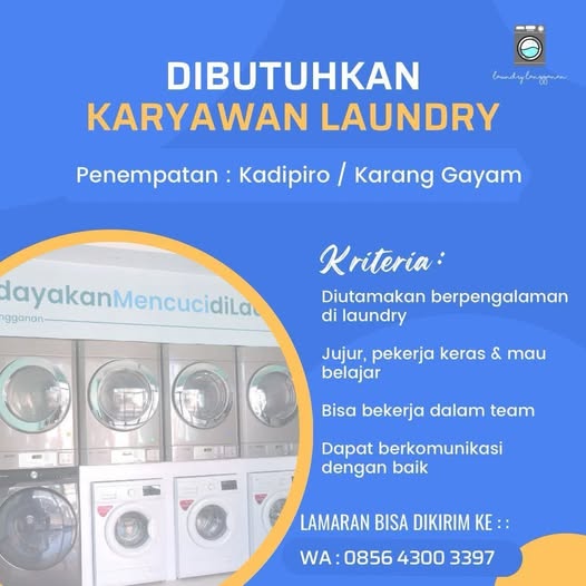 Dibutuhkan karyawan Laundry