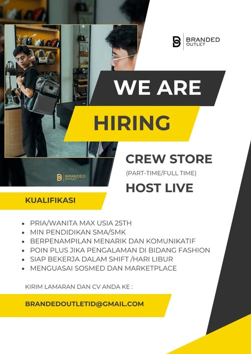 WE ARE HIRING – Branded Outlet