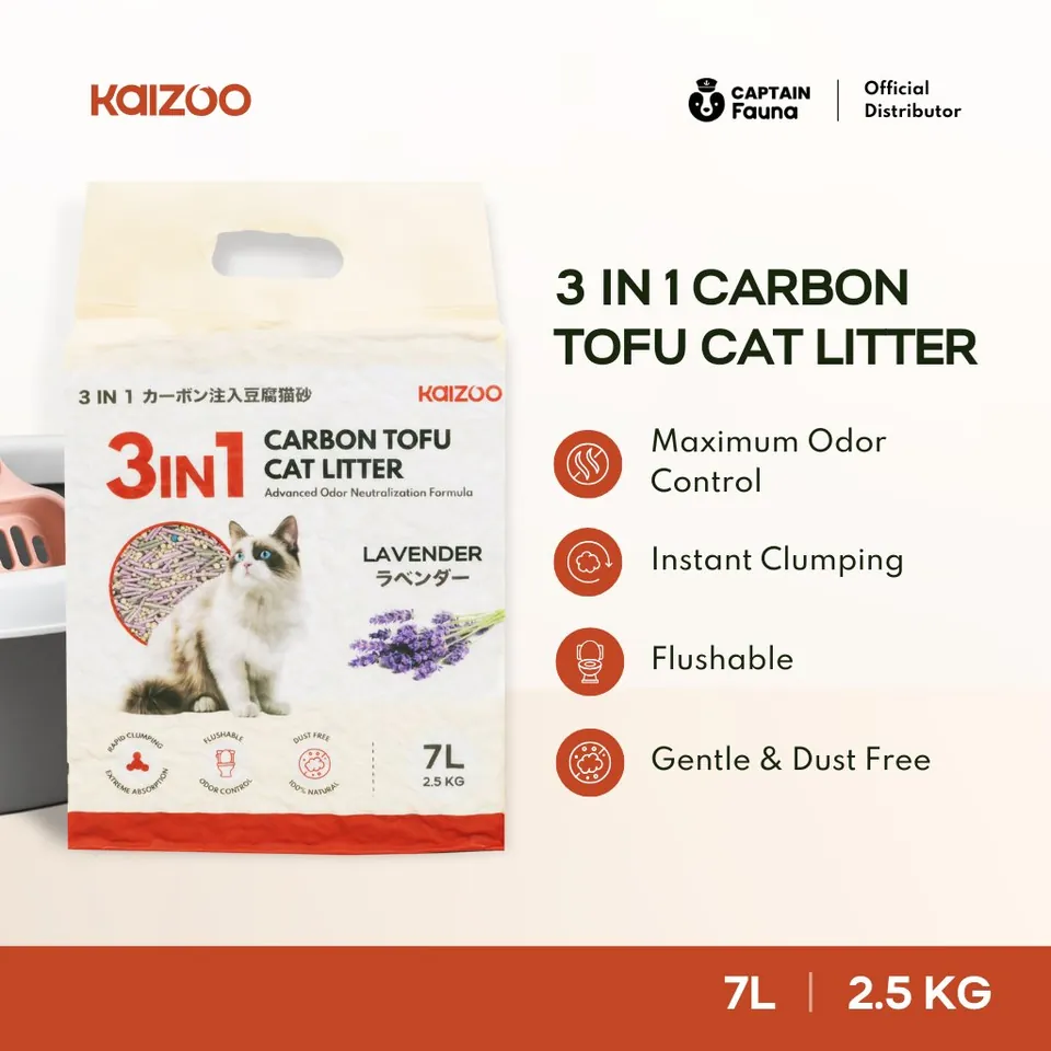 3 in 1 Carbon Tofu Cat Litter 7L - Lavender