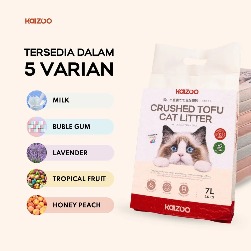 Crushed Tofu Cat Litter 7L - Bubblegum