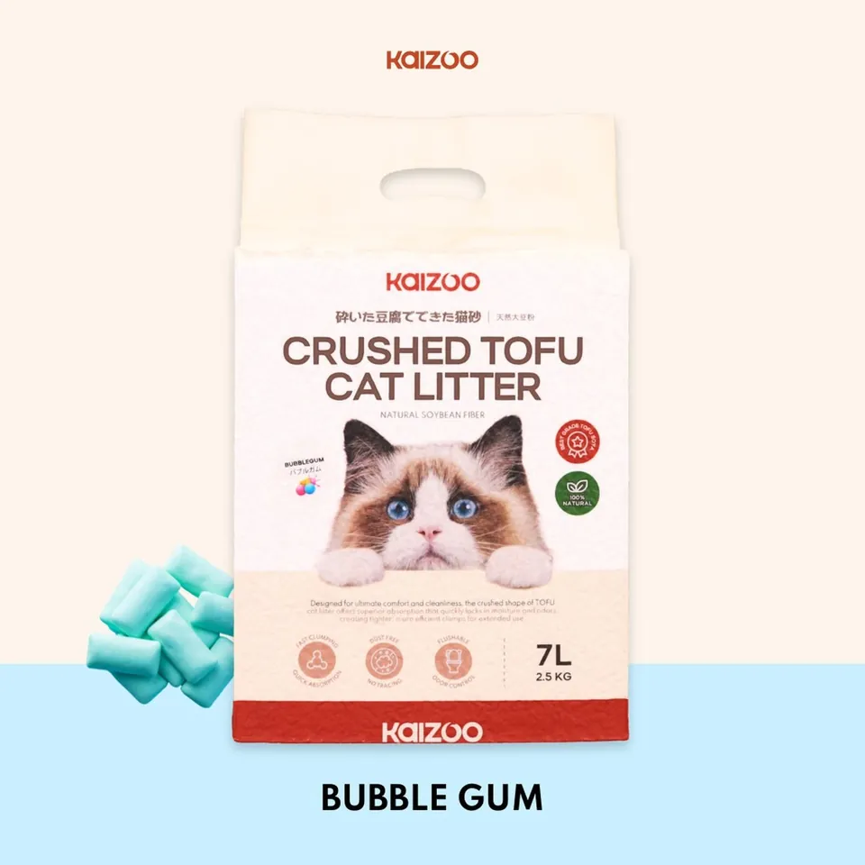 Crushed Tofu Cat Litter 7L - Bubblegum