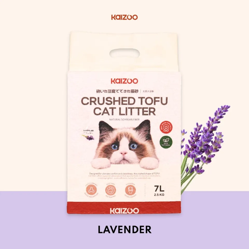 Crushed Tofu Cat Litter 7L - Lavender