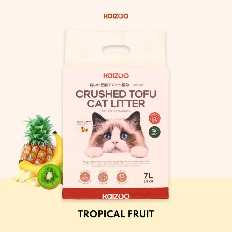 Crushed Tofu Cat Litter 7L - Tropical Fruit