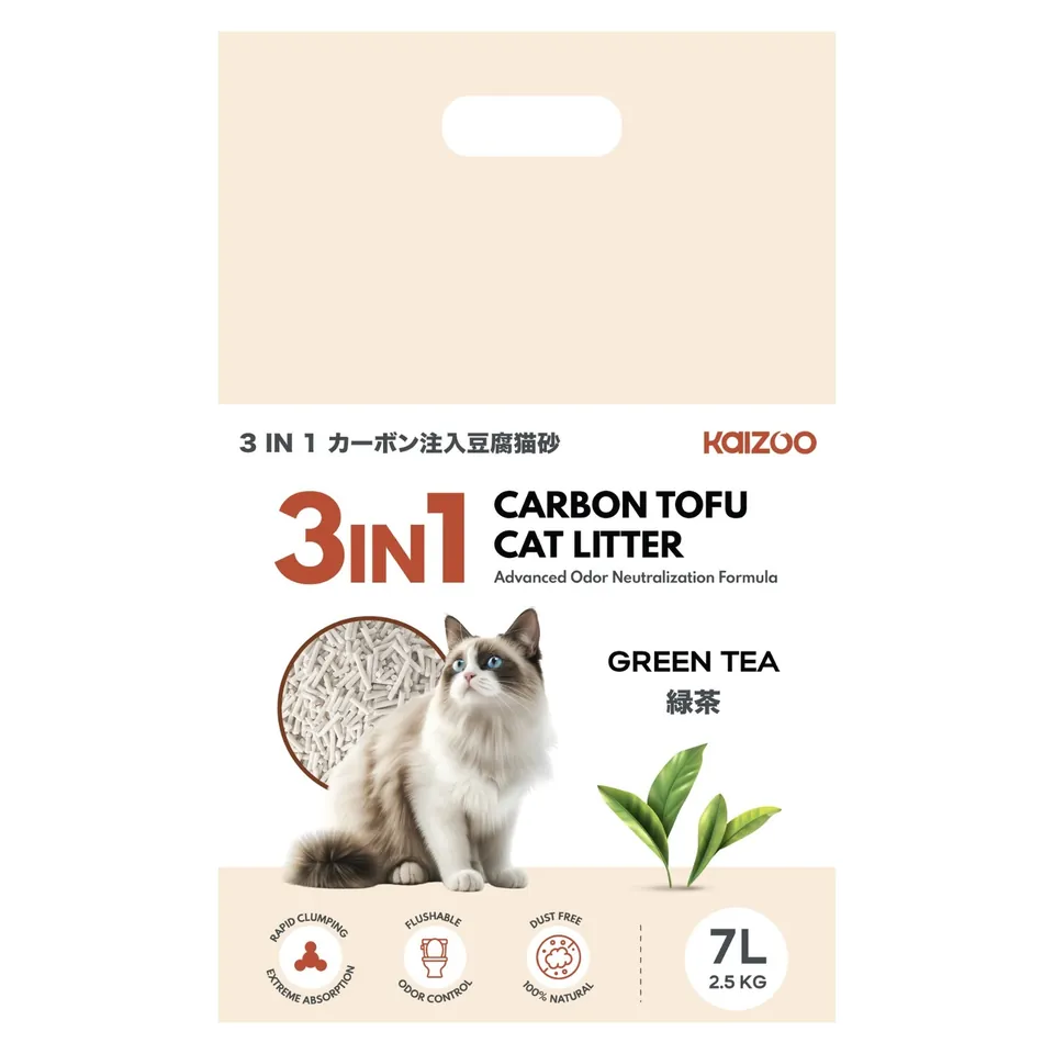 3 in 1 Carbon Tofu Cat Litter 7L - Green Tea