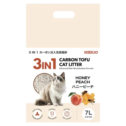 3 in 1 Carbon Tofu Cat Litter 7L - Honeypeach 2