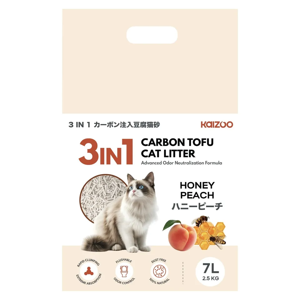 3 in 1 Carbon Tofu Cat Litter 7L - Honeypeach