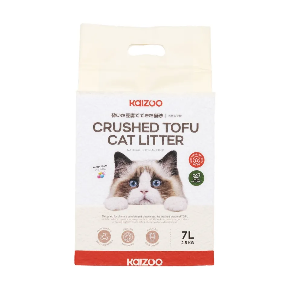 Crushed Tofu Cat Litter 7L - Bubblegum