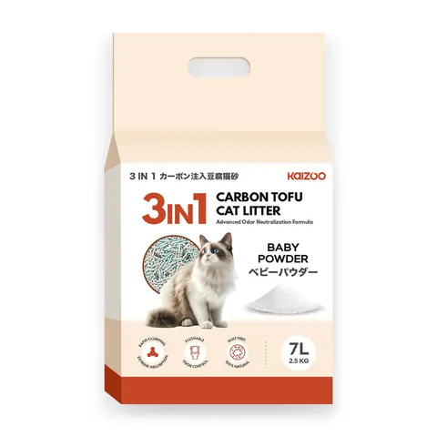 3 in 1 Carbon Tofu Cat Litter 7L - Baby Powder
