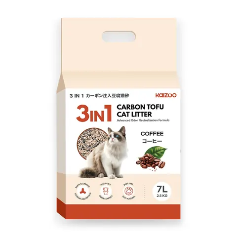 3 in 1 Carbon Tofu Cat Litter 7L - Coffee