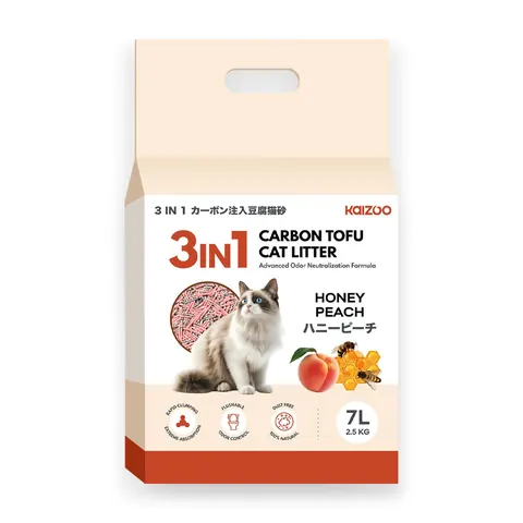3 in 1 Carbon Tofu Cat Litter 7L - Honeypeach