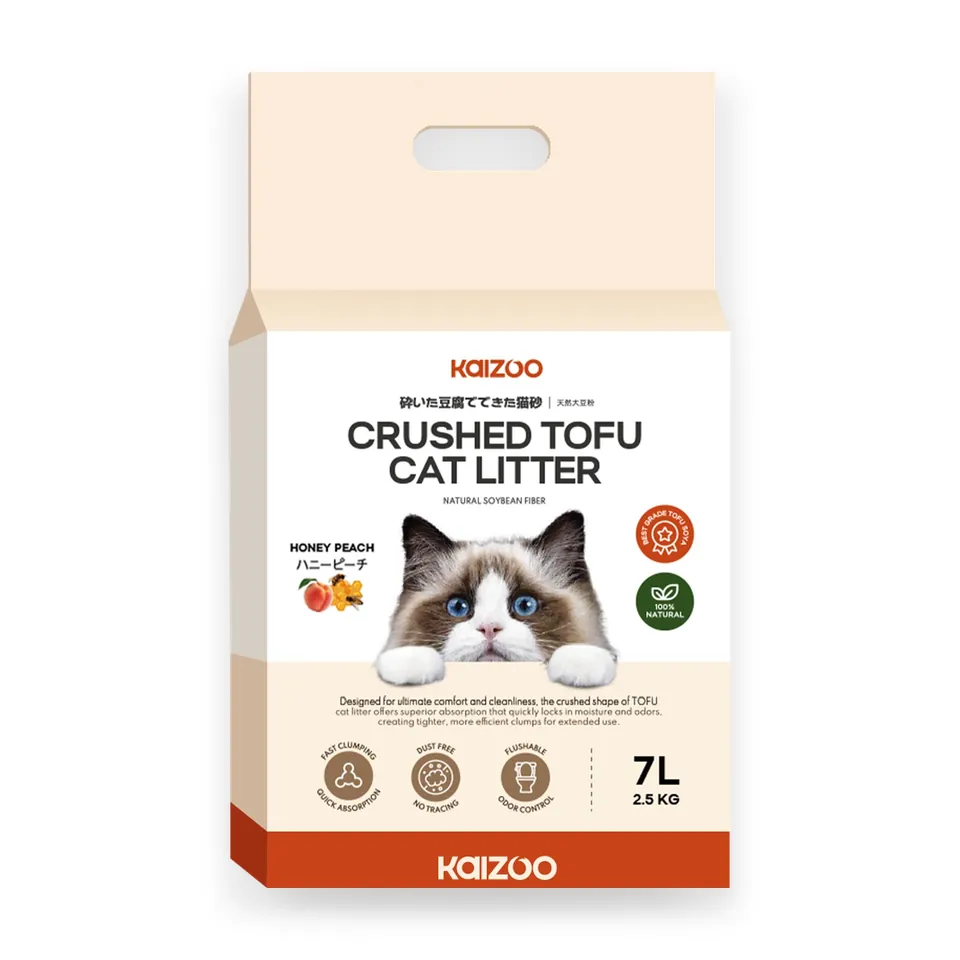 Crushed Tofu Cat Litter 7L - Honeypeach
