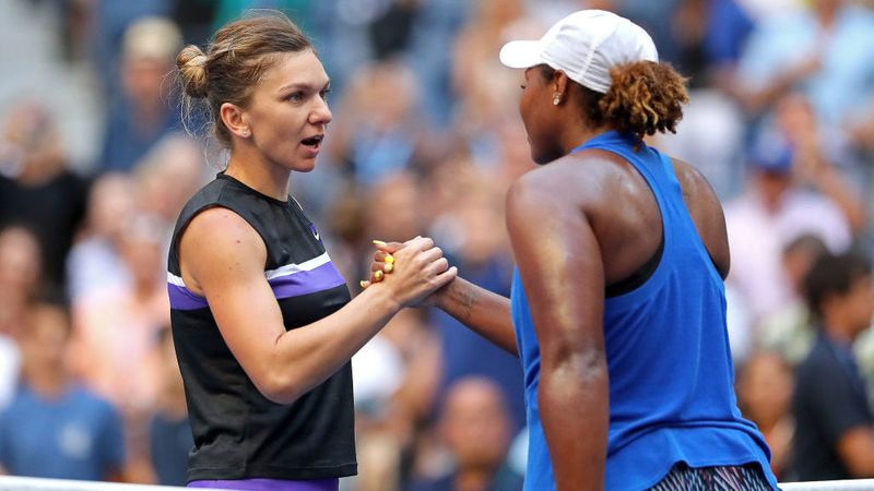 Simona Halep (kiri) vs Taylor Townsend