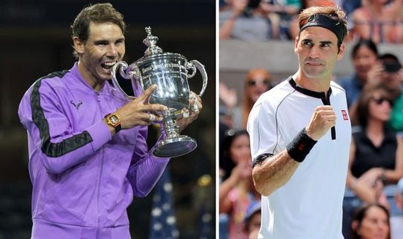Roger Federer dan Rafael Nadal (daily express)