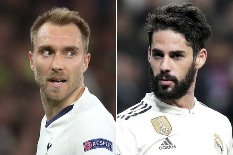 Eriksen dan Isco (thesun co uk)