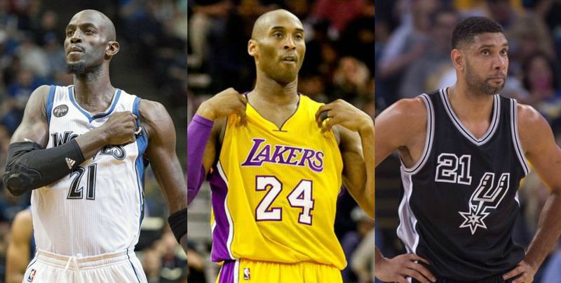 Kobe Bryant, Tim Duncan dan Kevin Garnett (cluthpoints com)
